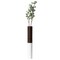 Modern White & Brown Decor Ribbed Accent - 31.5 Inches, Decorative Statement Piece for Living Room, Bedroom, or Office, Tall Floor Vase for Home Décor, Elegant Home Accent, White and Brown Floor Vase